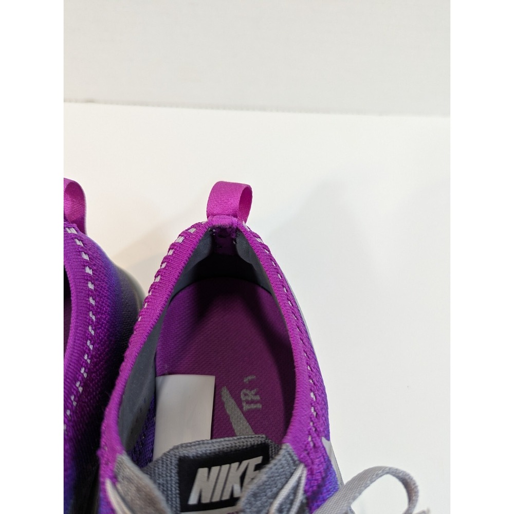 Nike Free RN Flyknit Women's Running Shoes Gray Purple US‎ 7 EU 38 - Picture 9 of 10